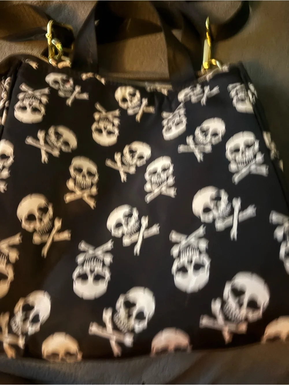 Betsey Johnson Black Skull-Print Crossbody Bag
